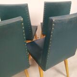 Chaises vintage bleu vert