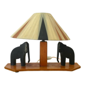 Vintage wooden lamp 50s
