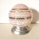 ball pendant light, art deco, in clichy glass, pink and gold, from the 30s