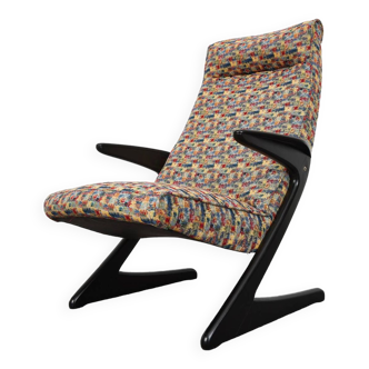 Fauteuil Mid Century Z Triva Series à Dossier Haut par Bengt Ruda pour Nordiska Kompaniet, Suède, 1950s