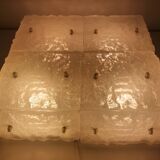 1960s Kalmar Franken Ceiling Lamp Ice Glass Design