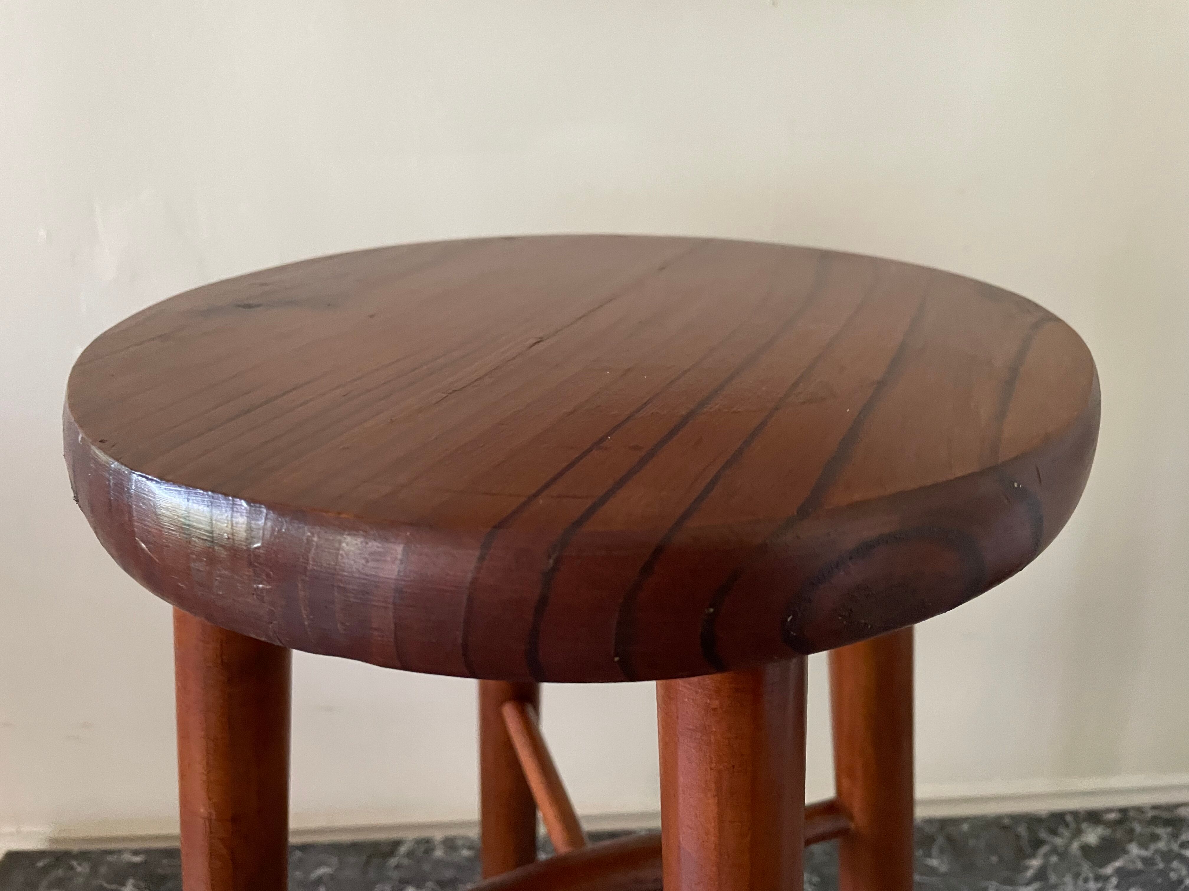 Varnished wooden stool