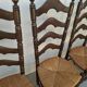 Set of 6 high-backed straw-seated chairs in solid oak from the early 1900s.
