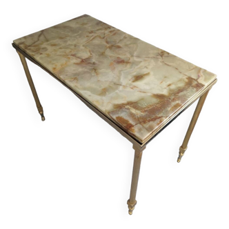 Marbled and brass coffee/side table