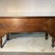 Large antique oak chest with turned legs