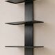 Brown lacquered welded steel wall shelf - Sleek / minimalist design