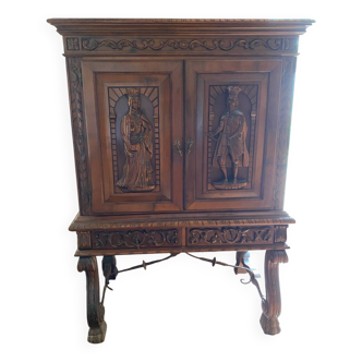 Spanish Renaissance style wooden silver cabinet