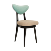 Chaise cœur en laine mélangée beige et verte, milieu du siècle, Europe, années 1960