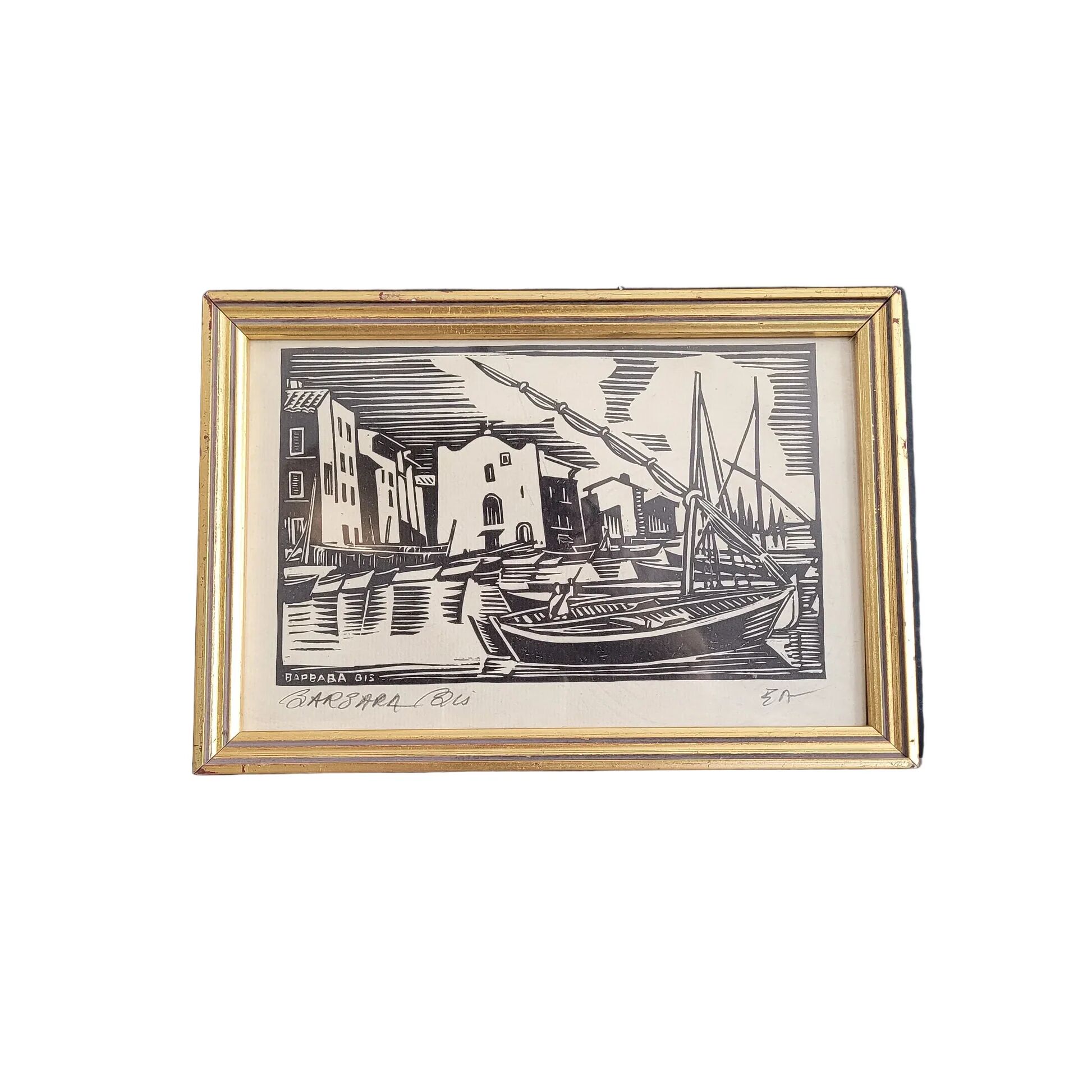 Print Barbara Bis, engraving, signed - Ref 1006