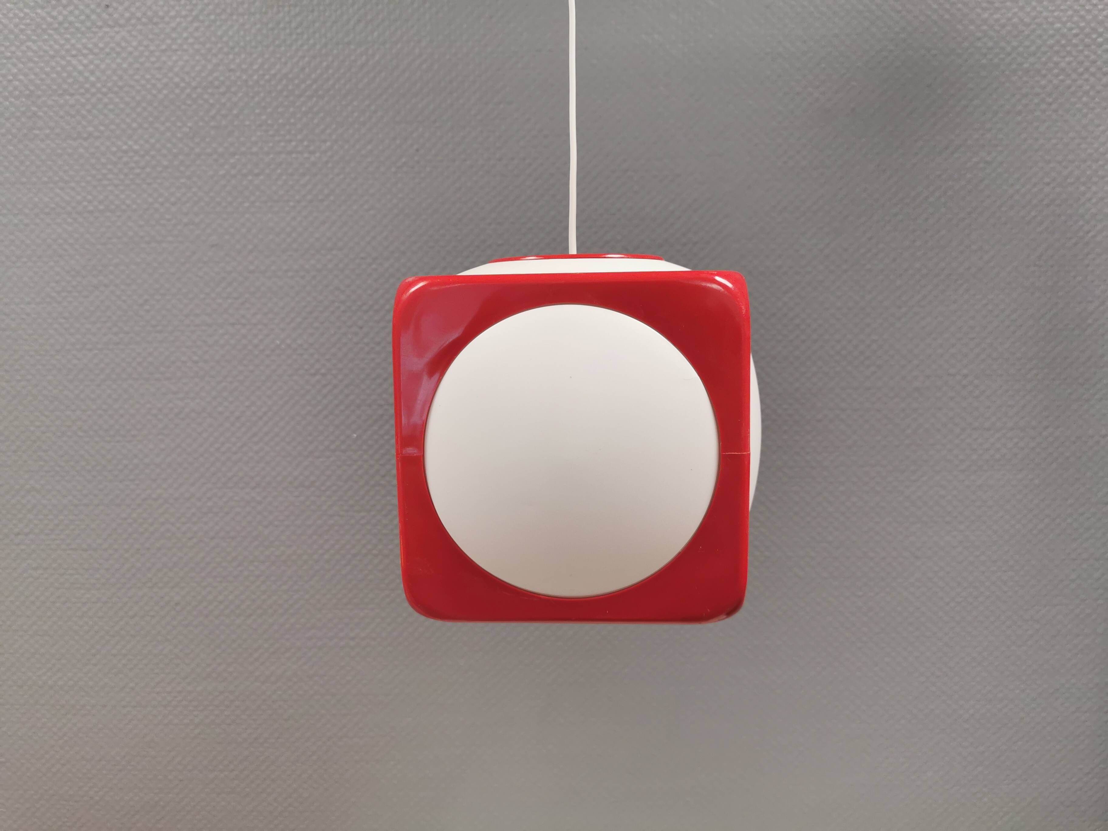 Vintage Poker Dice pendant lamp by Hoyrup Lighting, 1976, Denmark.
