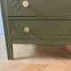 Art Deco chest of drawers - woody green - gold handles