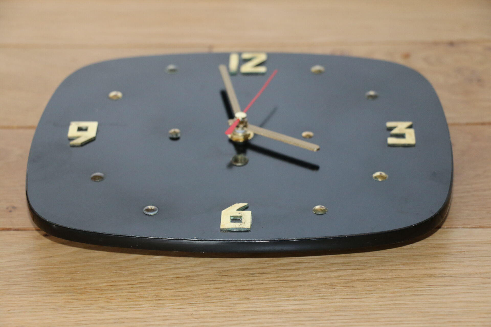 Brass and formica wall clock