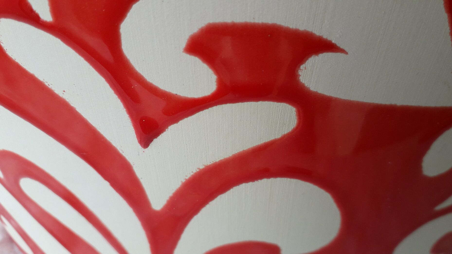 Lampe céramique rouge
