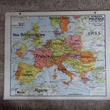 Old school map Vidal Lablache 312 Political and geographical Europe