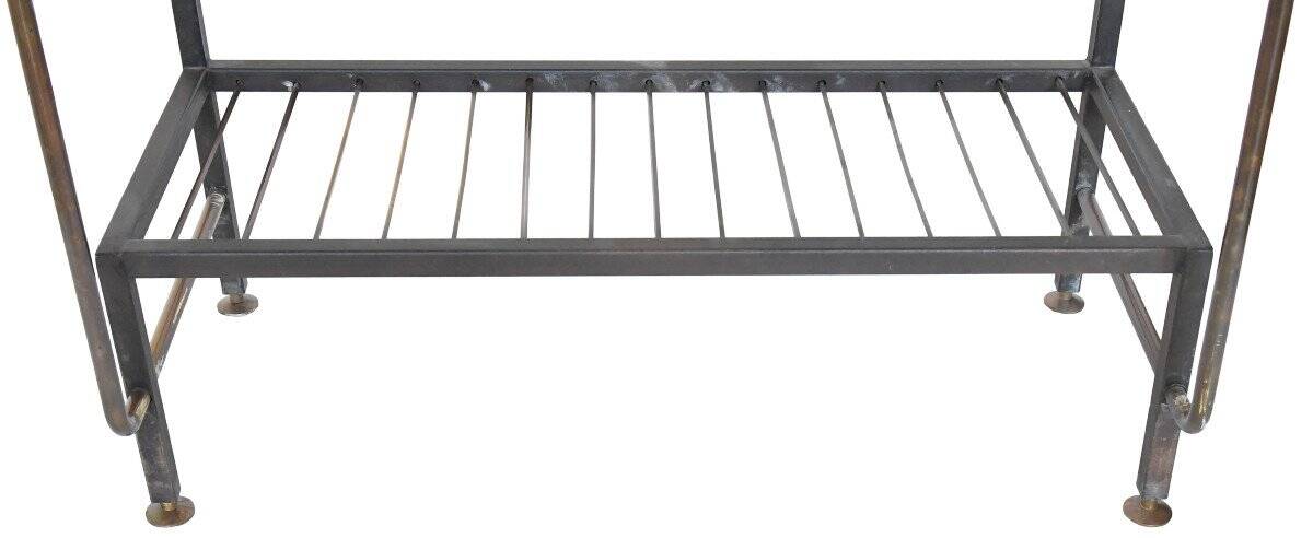 Metal coffee table with glass top