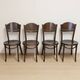 Set of 4 ton wooden dining chairs, 20th century, czechoslovak, 90 × 46 cm