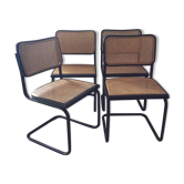 Series of 4 chairs Marcel Breuer Cesca B32