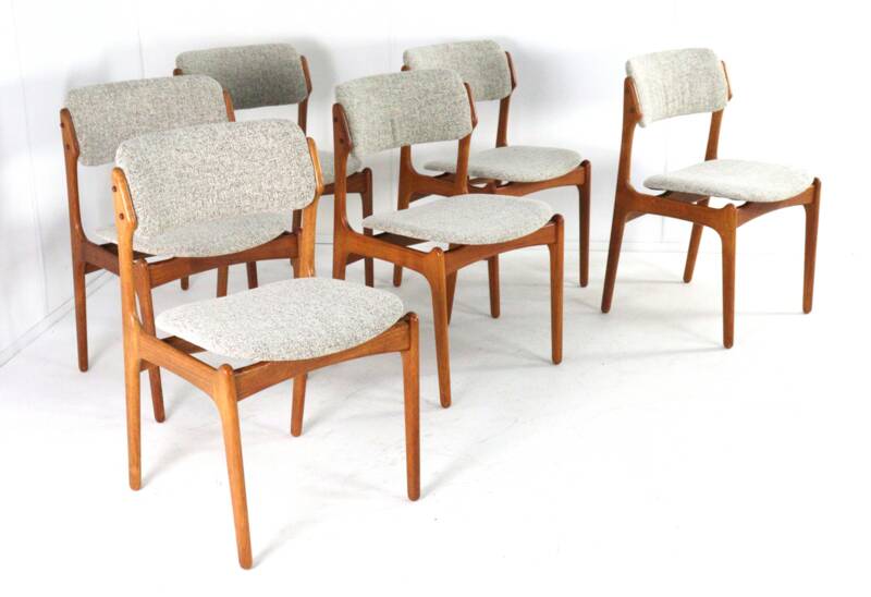 Set of 6 Erik Buch chairs for O.D. Møbler model 49 'Bur' - Danish design