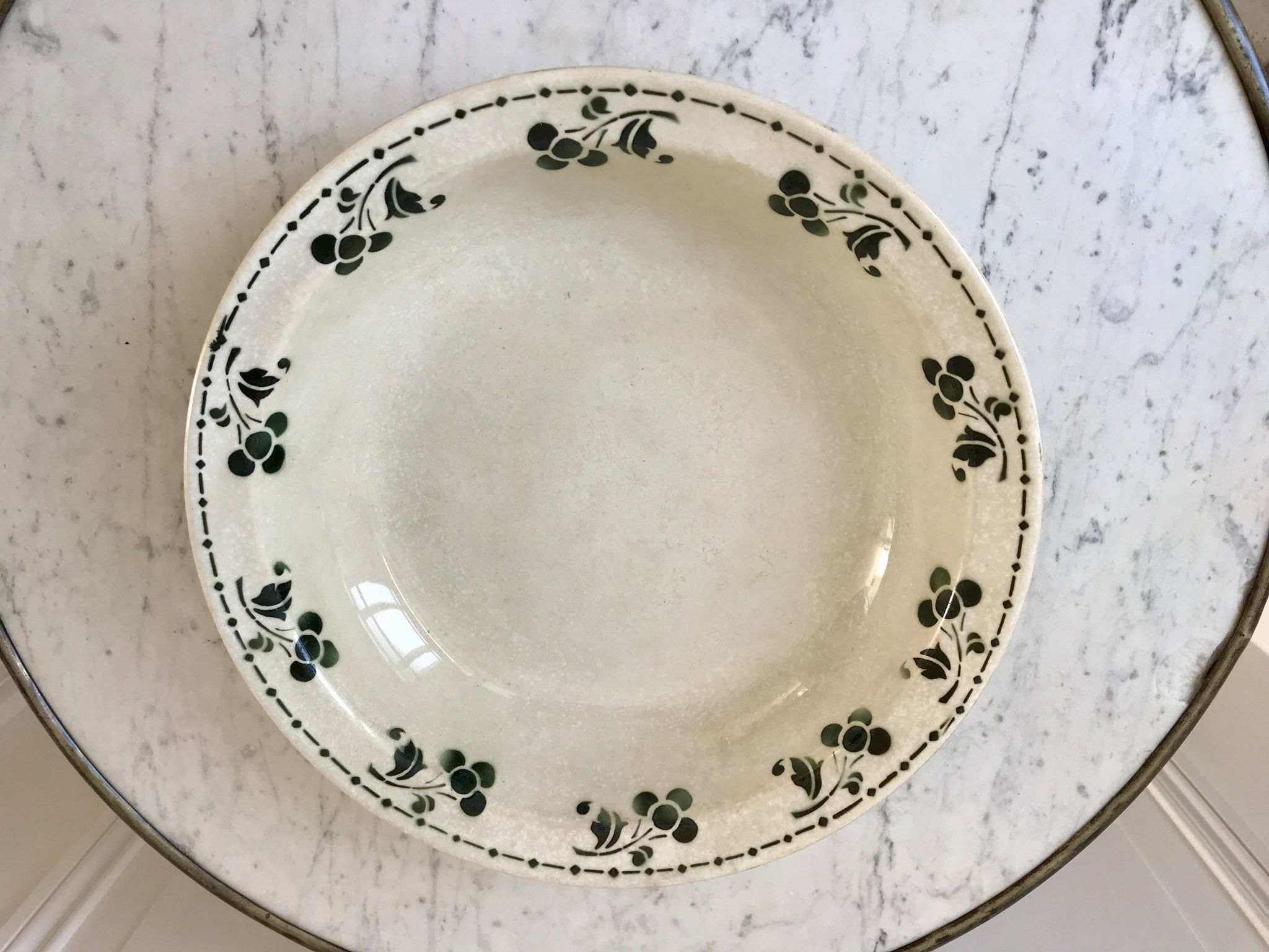 Hollow dish terre de fer badonviller model "cerisette" early twentieth century