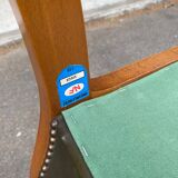 6 English Chesterfield chairs, 20th century, olive green leather