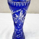 Blue crystal vase