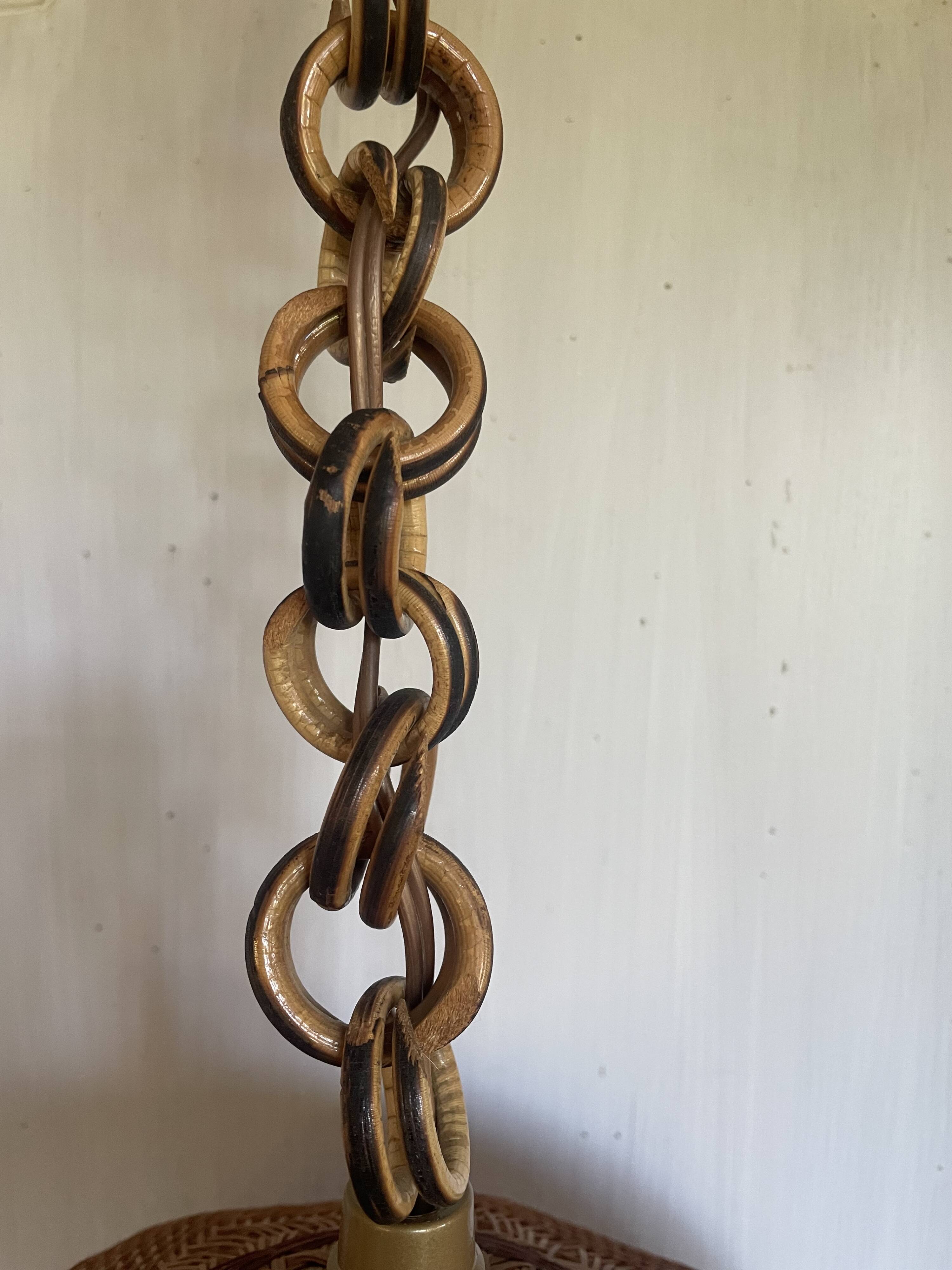 Suspension en cannage de rotin vintage