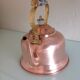 Old brushed red copper kettle / vintage 50-60s
