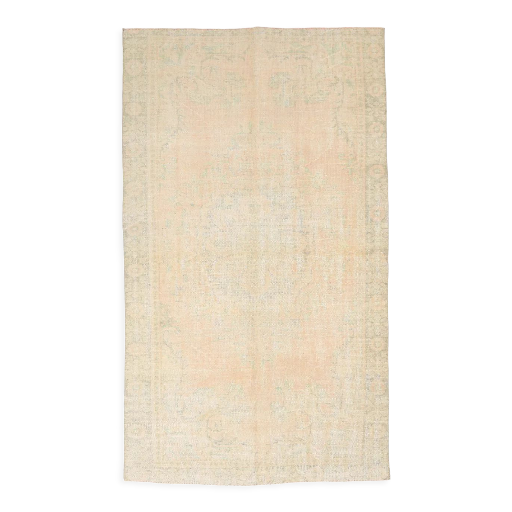 5x9 cream & beige oriental vintage rug 157x268cm