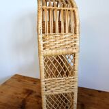 Small vintage rattan bookcase shelf