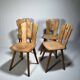 4 chaises de ferme brutalistes scandinaves