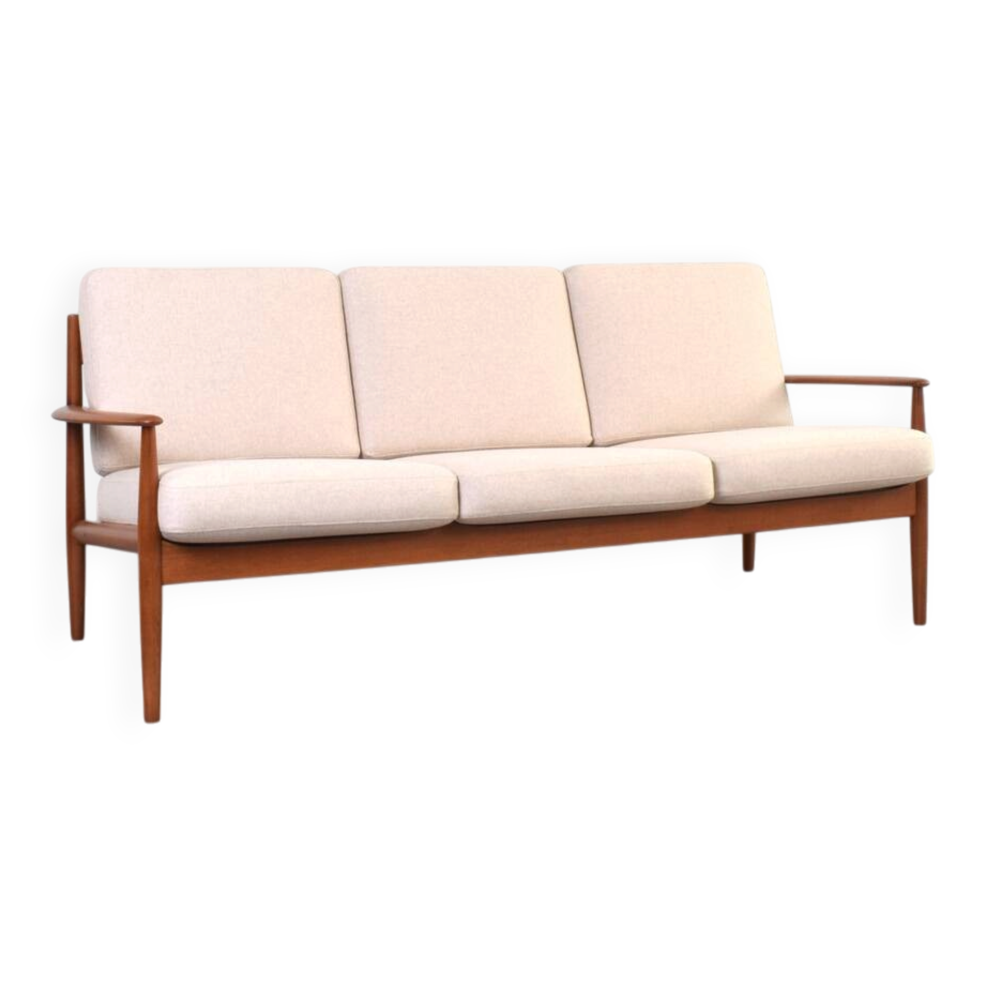Mid-Century Danish Teak & Wool Sofa by Grete Jalk for France & Søn