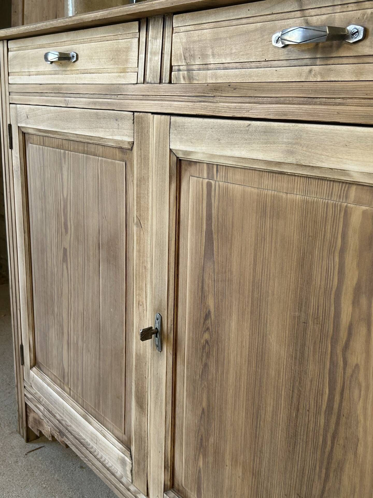 Antique buffet in solid pitch pine