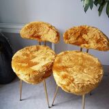 Pair of chairs pelfran mustard synthetic fur