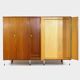 XL Vintage mid century modern 5-door wardrobe in teak, Italian style 1960s