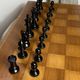 Chess set with wooden board and pieces