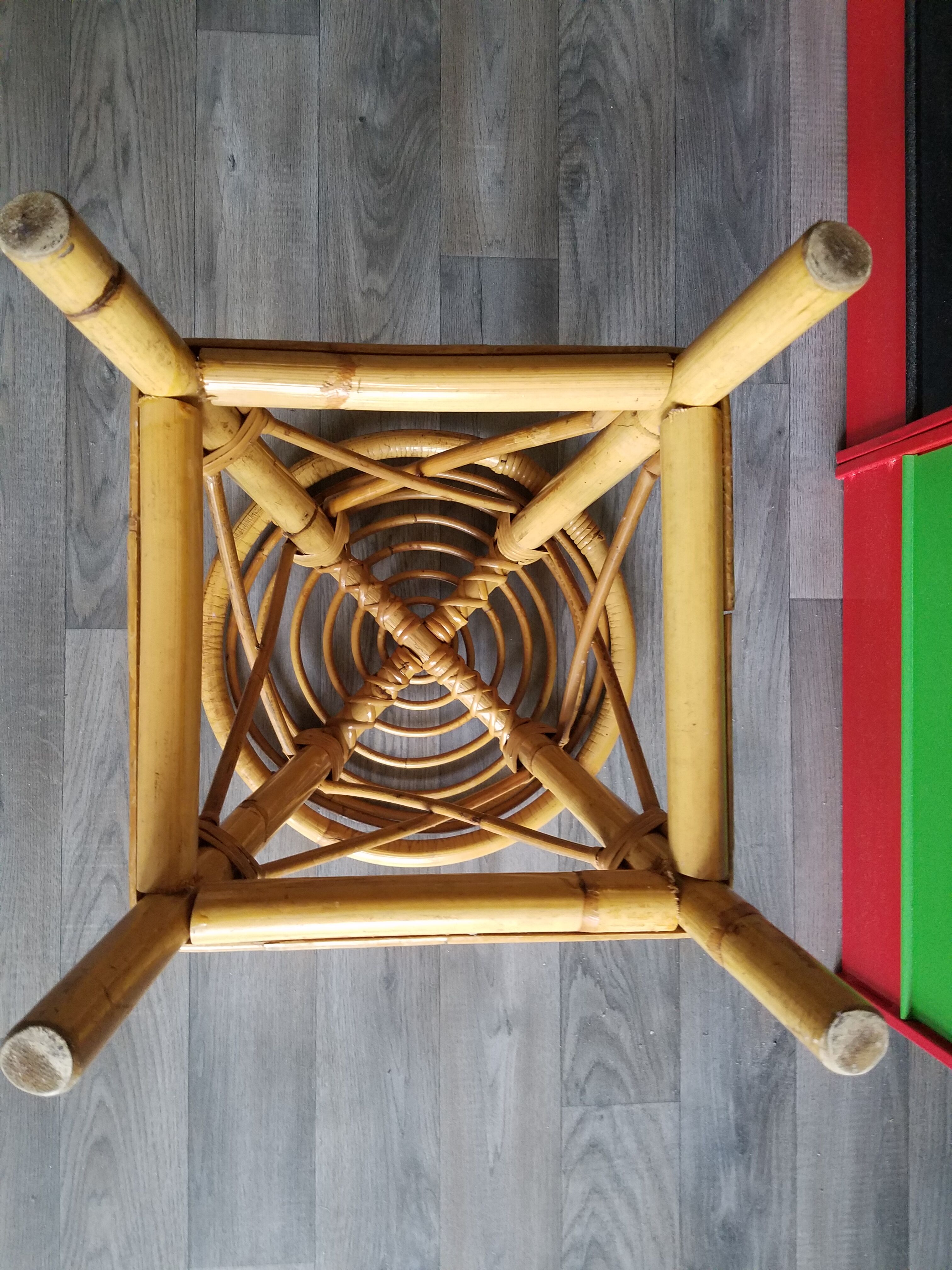 Vintage rattan stool