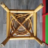 Tabouret en rotin vintage