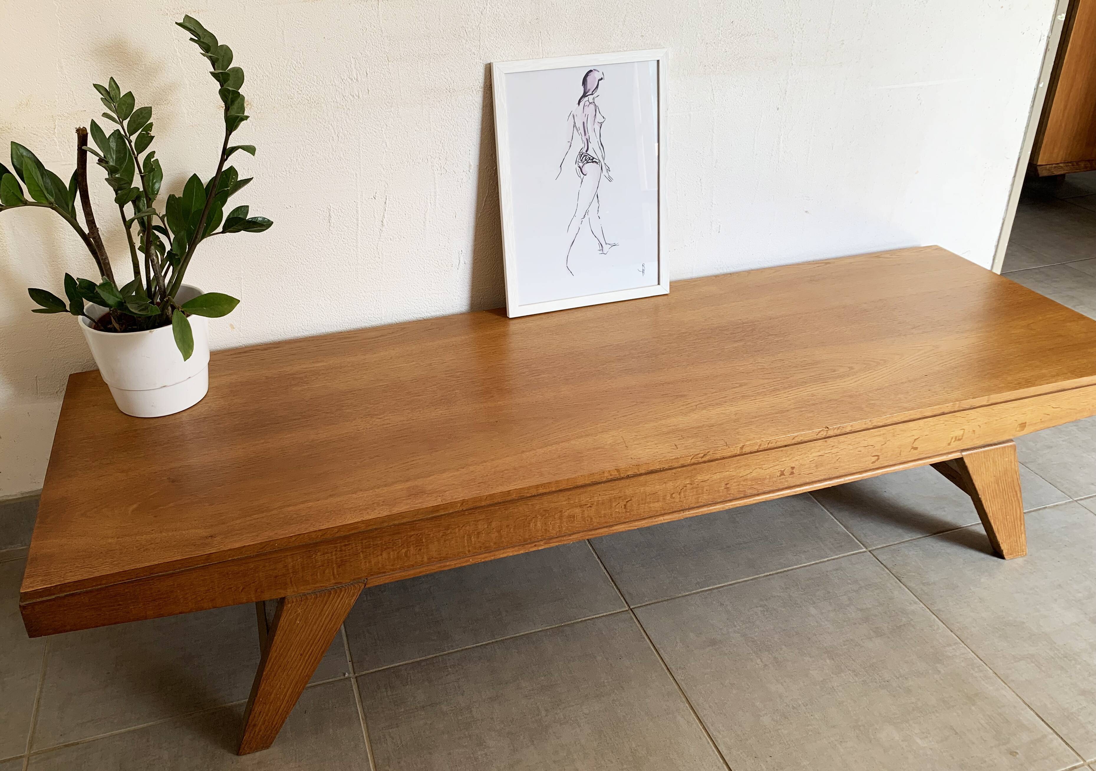 Vintage coffee table from the 60s in oak