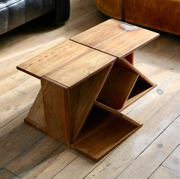 Paire de tabourets, tables d'appoint Maison Regain, France, années 70
