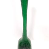 Vase en verre de Murano Corroso vert émeraude par Seguso, Italie