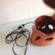 Ceramic lamp terracotta and lampshade wool 50/60