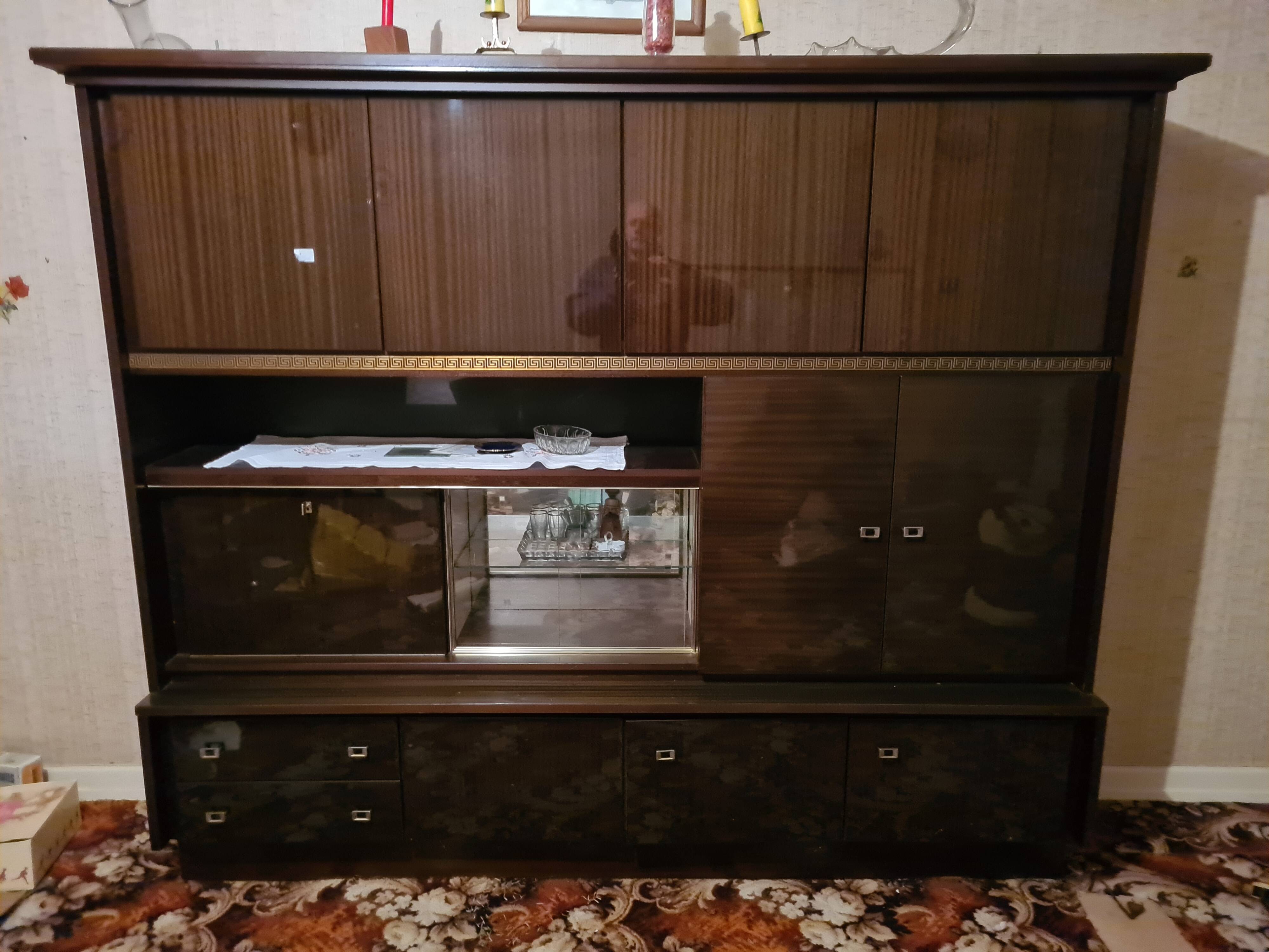 Large lacquered wooden sideboard from the 80s