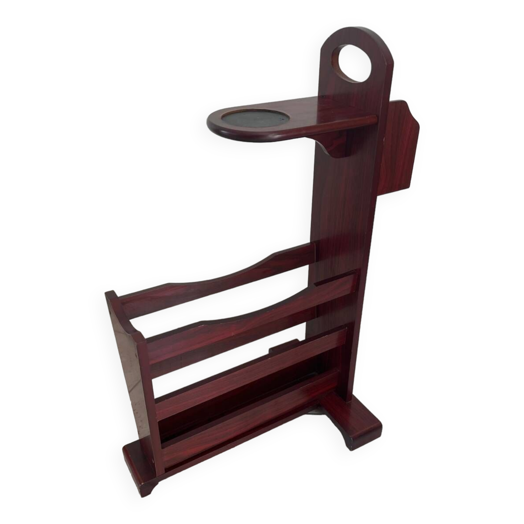 Art Deco magazine rack in mahogany color from the 60s