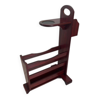 Art Deco magazine rack in mahogany color from the 60s