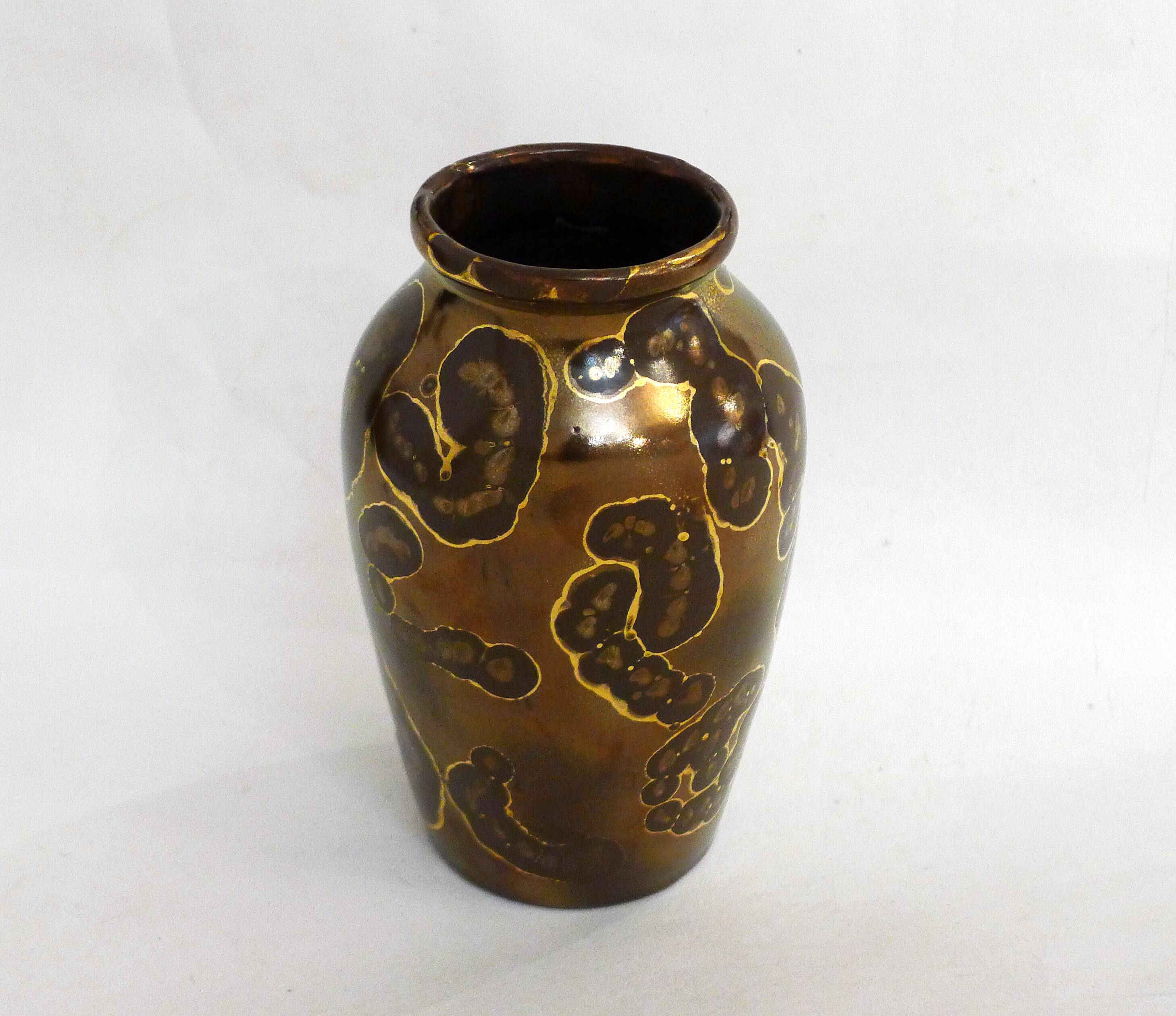L. Brisdoux gilded copper vase