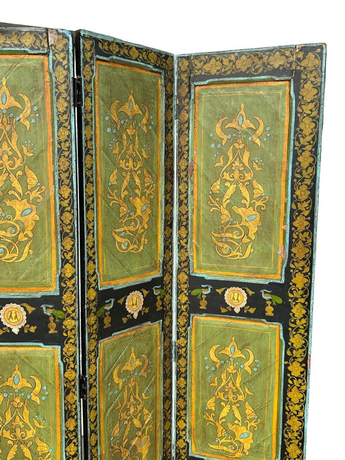 Painted Wooden Screen India 19th H 206 XL 171 Cm