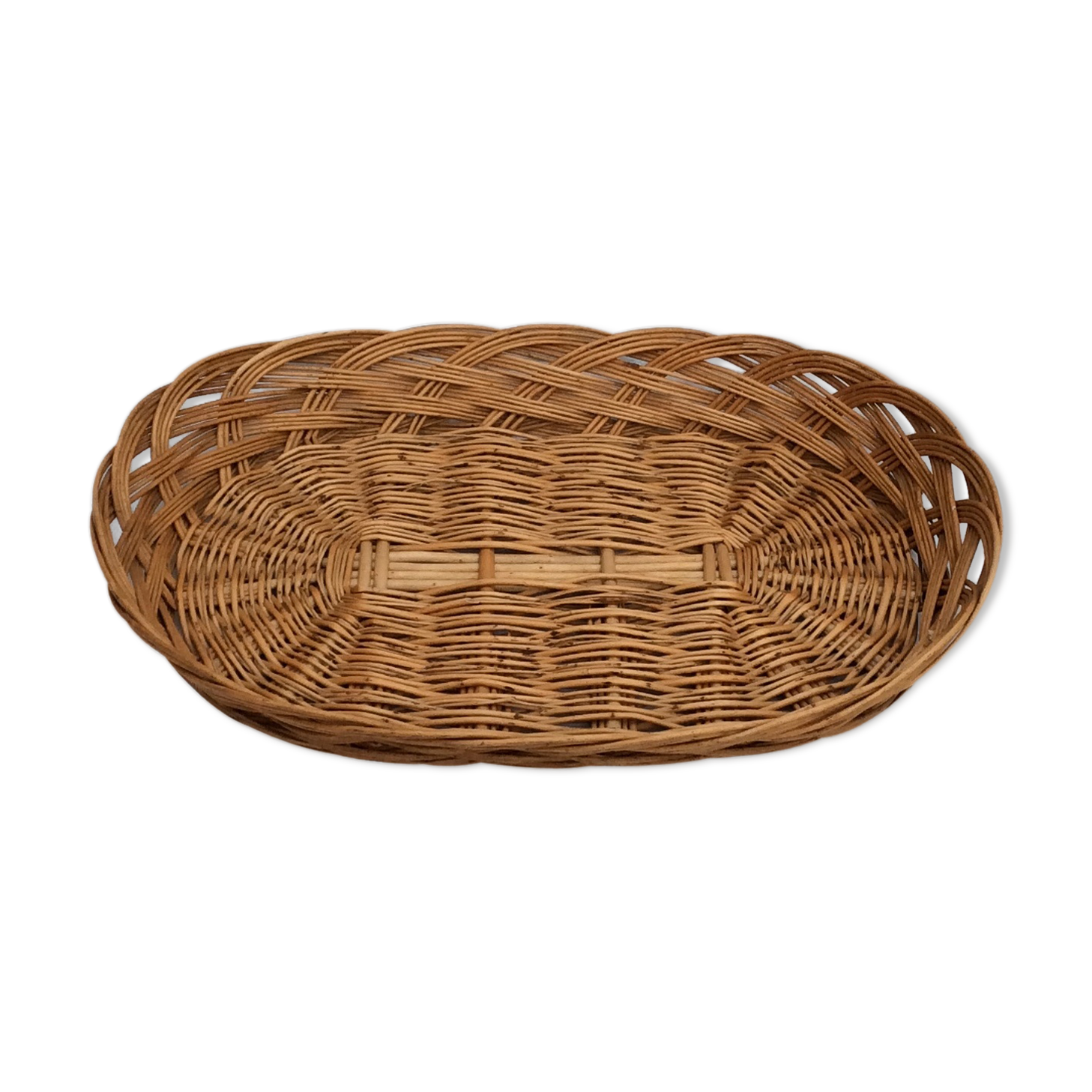 Vintage oval-shaped wicker basket