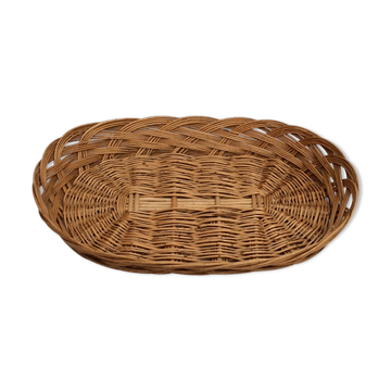 Vintage oval-shaped wicker basket