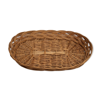 Vintage oval-shaped wicker basket