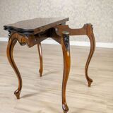 Walnut Wood & Veneer Card Table, Late 19th Century